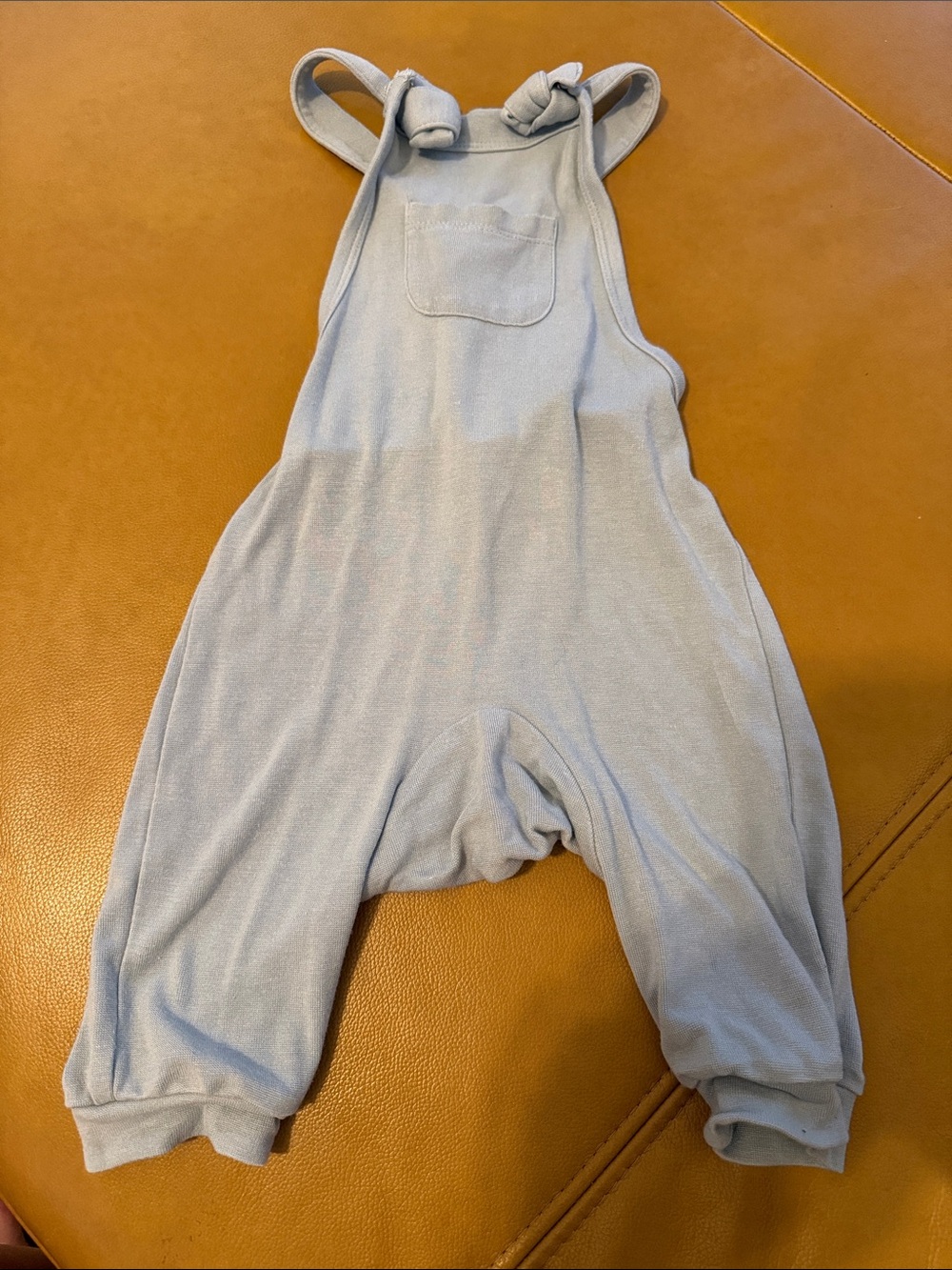 Kyte BABY Light Blue Knit Overalls with Front Pocket